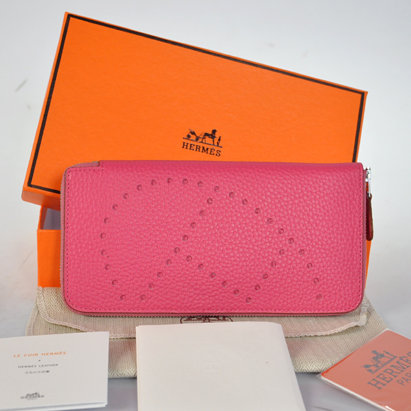 A808 Hermes Evelyn pelle Portafoglio clemence a Peach